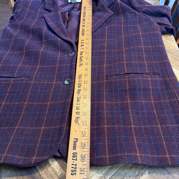 Eddie Bauer Womens Plaid Blazer Jacket Wool Tweed Vintage Size XXL - Picture 5 of 9